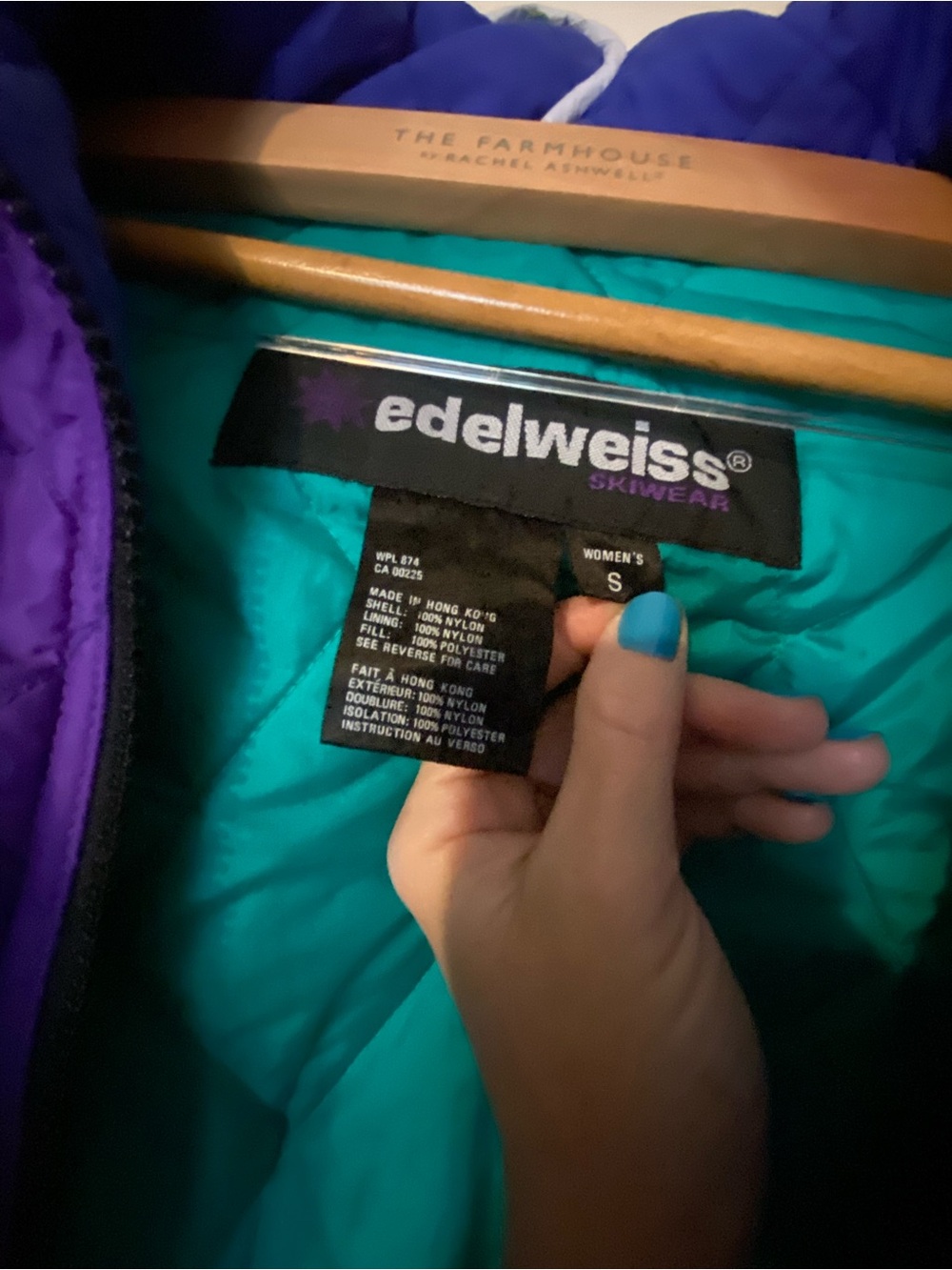 Edelweiss Teal Coat with Purple Accent Hood - Picture 3 of 6